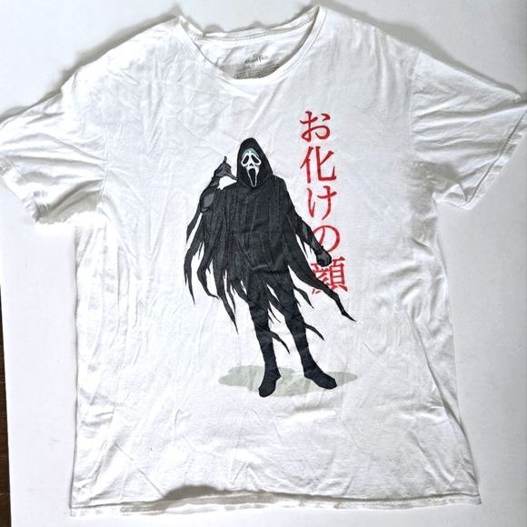 Scream Ghostface Call Me T-Shirt white Shortsleeve graffic Shirt mens XL - Picture 1 of 5